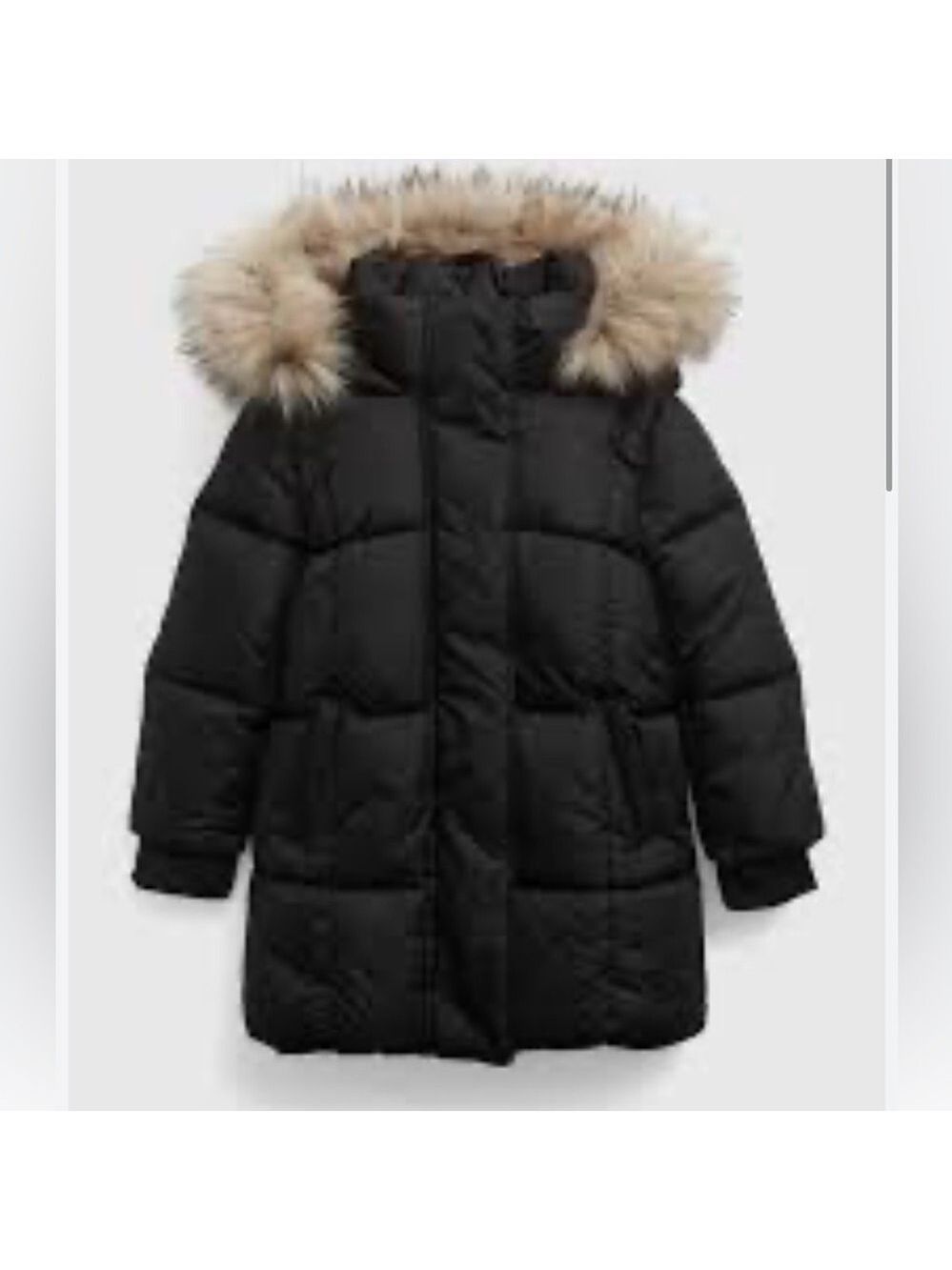 Baby GAP Black Puffer Parka with Removable Fur Trim